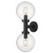 Z-Lite Laurent Outdoor Wall, 2-Light, 8 In.W x 9 In.L x 21 In.H, Black/Clear Seedy 599M2-BK - alternate 1
